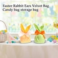 thumbnail image 4 of Easter Bunny Ear Velvet Drawstring Bag Gift Favor Pouch For Weddings Candy Party Storage, 4 of 5