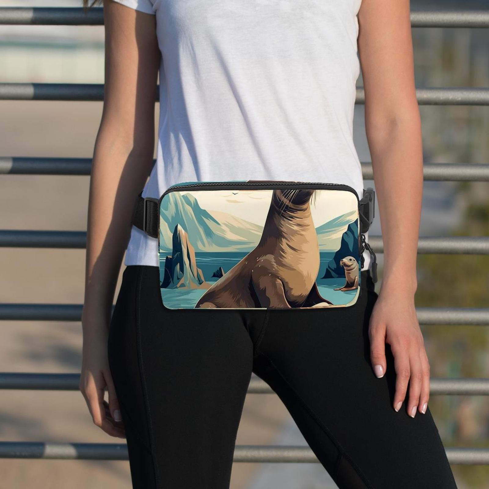 Christmas elk Lightweight Adjustable Crossbody Bag with Extension Strap - Unisex Fanny Pack