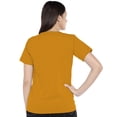 thumbnail image 3 of eloria Women's T-Shirt V-Neck Half Sleeve Casual Top Gold, 3 of 6