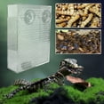 thumbnail image 6 of XZKING Bearded Dragon Feeder, Chameleon Bug Bowl, Transparentk Acrylic Reptile Feeder Box, Wall-Mounted Insect Feeder with Suction Cups for Lizard Bearded Dragon Gecko Frog, 6 of 7