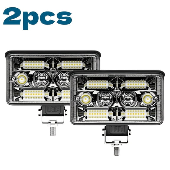 Nlpearl Car 4Inch LED Light Bar Yellow White Off Road Spotlight Work Light for Truck Tractor 4X4 Boat 12V 24V Headlight Fog Lamp, Without Battery