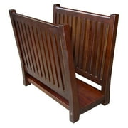 ORE International 15" Tall Modern Wood Magazine Rack in Brown