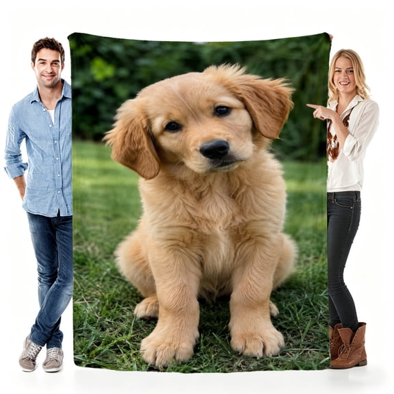 Custom Photo Throw Blanket, Personalized Dog Picture Blanket, Soft Fleece Pet Memorial Gift, Cozy Decorative Blanket for Sofa Bed Daily Use 30x40in(size: very small)