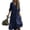 Navy Blue, variant on Women's Boho Cotton Linen Dresses Summer V-Neck 3/4 Sleeve Casual Loose Midi Long Beach Dress