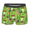 thumbnail image 4 of Goofa Cute Green Frog Printed Men's Boxer Briefs Underwear, Moisture-Wicking Underwear, Trunk,Soft and Breathable Cotton Underwear-Small, 4 of 9