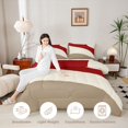 thumbnail image 3 of Homewish Abstract Wave Lines Full Size Comforter Sets,Mid Century Modern Bedding Comforter Set,Red,Reversible,3pcs,1 Comforter and 2 Pillowcases, 3 of 7