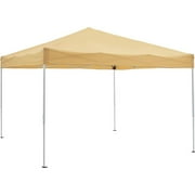 Global Industrial Portable Pop-Up Canopy, Straight-Leg, 10'L x 10'W x 10'1"H, Tan