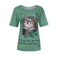 thumbnail image 3 of Palato Women's Plus Size Tops,Womens Cat Animal Print O-Neck Loose T-Shirt Summer Short Sleeves Casual Tees, 3 of 5