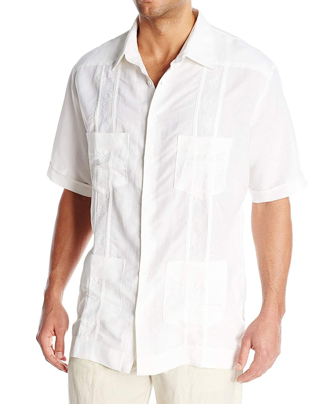 Cubavera - Mens Shirt Bright Dual Pocket Guayabera Big 4X - Walmart.com ...