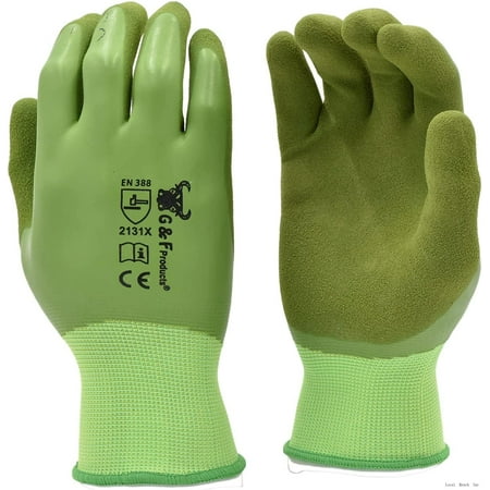 

G & F 1537M-6 6 PAIR PACK Aqua Gardening Women s Gloves With Double Microfoam Latex Water Resistant Palm， Women s Medium Size