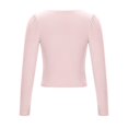 thumbnail image 5 of TIHLMK Long Sleeve Blouse Shirt Deals Clearance Women's Casual Fashion Comfortable Solid Color Round-Neck Long Sleeve Tops Blouse Pink, 5 of 8
