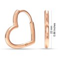 thumbnail image 3 of LeCalla 925 Sterling Silver Jewelry SMALL Heart Huggie Hoop Earrings for Women 22MM, 3 of 6