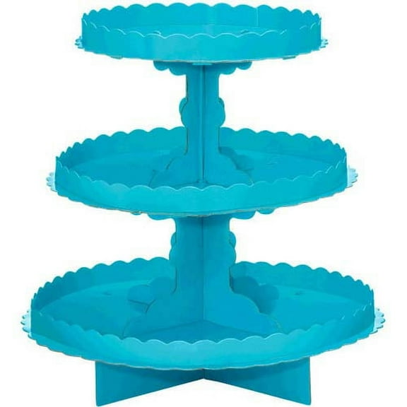 Caribbean Blue 3-Tiered Cupcake Stand (1ct)