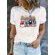 thumbnail image 1 of Women's Fashion Casual Round Neck Short Sleeve T-Shirt, Knitted Polyester, Animal Print, Comfortable Summer Top, Ladies Leisure Sportswear, 1 of 6