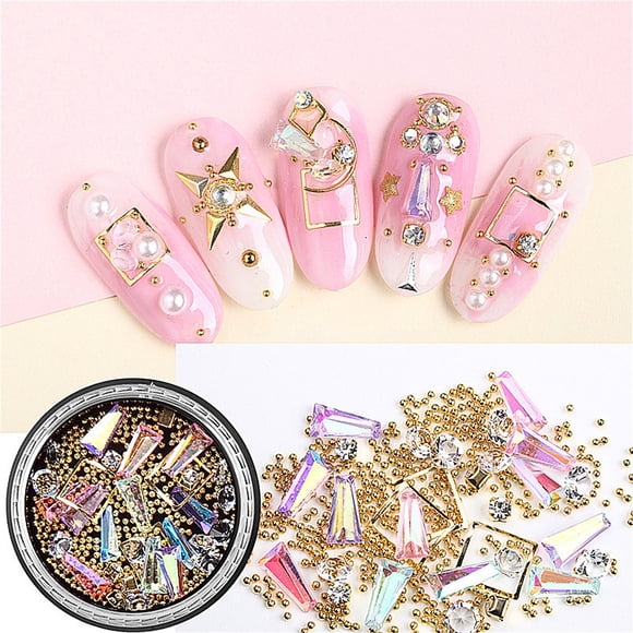 EGNMCR Nail Art Accessories Diamond Box Nail Decorations Mixed Jewelry Set Mixed And Nail Jewelry Nail art