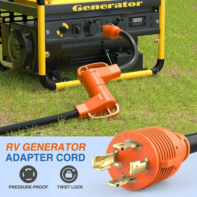 Nilight RV Generator Adapter Cord 30 Amp to 50 Amp 4 Prong Pure Copper  Heavy Duty Twist Lock Male Plug 6/3+8/1 Gauge Wire L14-30P to 14-50R  30M/50F for RV Camper Caravan Van