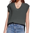 thumbnail image 3 of Sleeveless V Neck Women Sweater Vest Oversized Ribbed Knit Casual Loose Fit Pullover Tank Top, 3 of 6