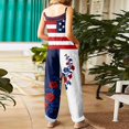 thumbnail image 3 of JULMCOMO American Flag Jumpsuits for Women 1776 Plus Size Cotton Linen Sleeveless Patriotic Overalls Spaghetti Straps Independence Day Wide Leg 4th of July Outfits with Pockets Dark Blue 3XL, 3 of 6