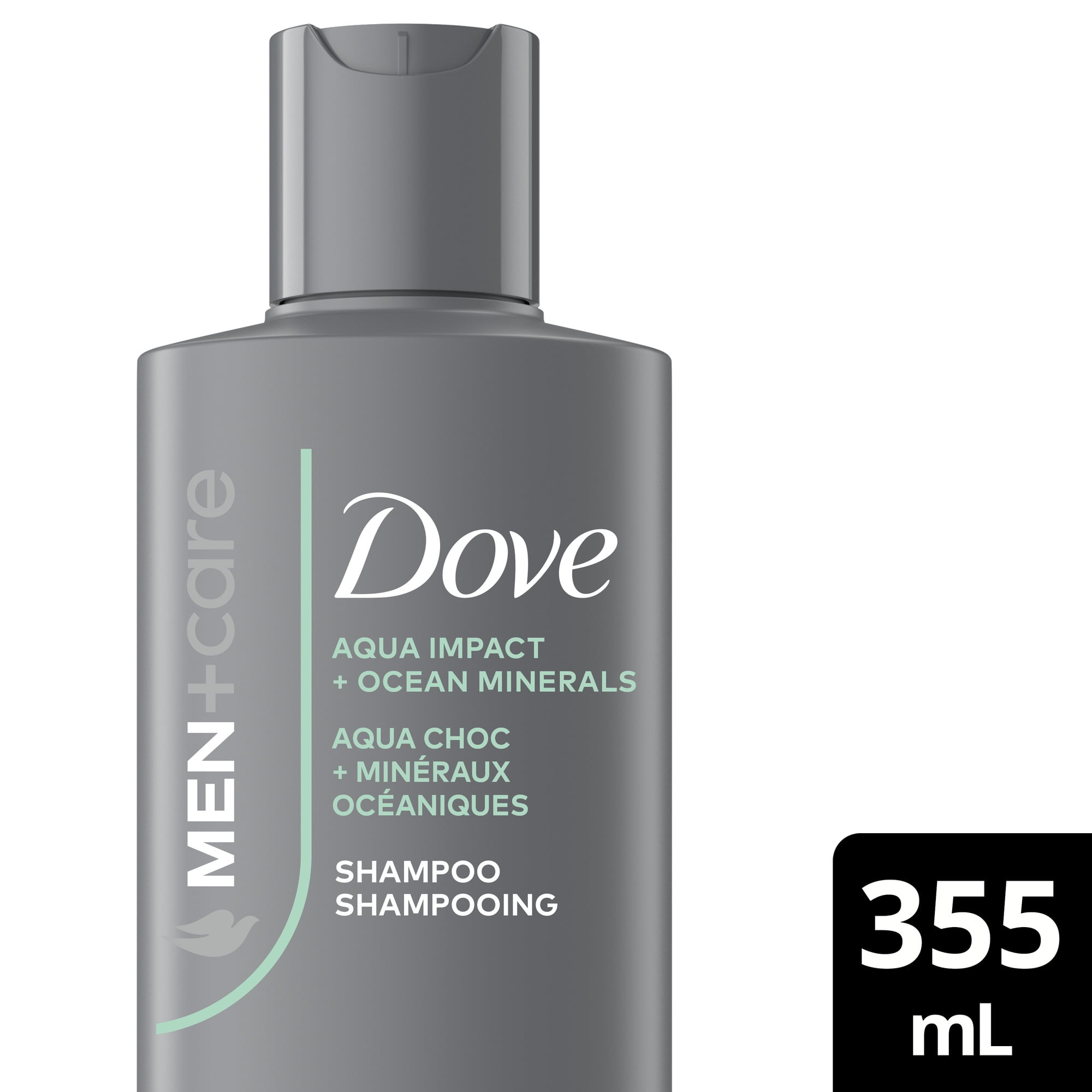 Shampooing avec Minéraux Marins, Dove Men+Care Aqua Impact Hydrate et Nourrit les Cheveux, 355 ML