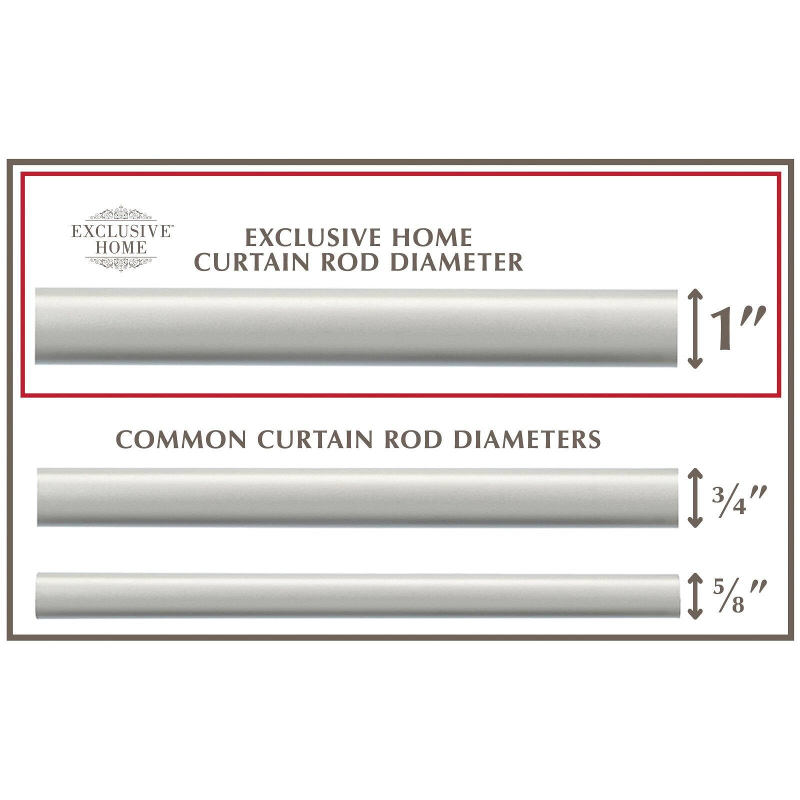 Exclusive Home Modern Layer 1" Curtain Rod and Finial Set, Matte Black, Adjustable 66"-120"