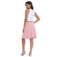 thumbnail image 4 of Asklazy Women's High Waisted Midi Skirt,Knee Length A-Line Flowy Swing Skirt,Soft Stretch Knit Work Skirt,Mother‘s Day,Pink,2XL, 4 of 9