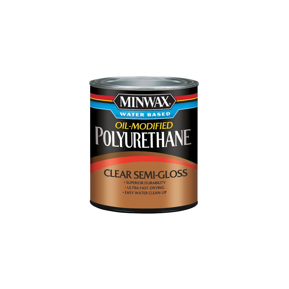Minwax Water Based OilModified Polyurethane, SemiGloss, Clear, 1 Quart