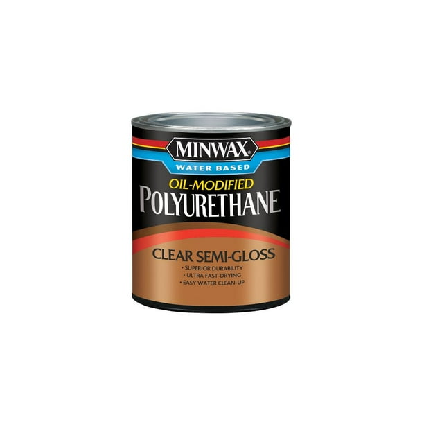 Minwax Water-Based Oil-Modified Polyurethane, Semi-Gloss, Clear, 1/2 Pint -  Walmart.com - Walmart.com