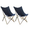 thumbnail image 2 of Canvas and Bamboo Butterfly Chair - Black, 2 of 4