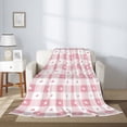 thumbnail image 2 of Fuzoiu Plaid Heart Print Flannel Throw Blanket,Light Weight Warm Decorative,Throw Blanket Cover for Sofa, Couch, Bedroom,Travel-40"x30", 2 of 6