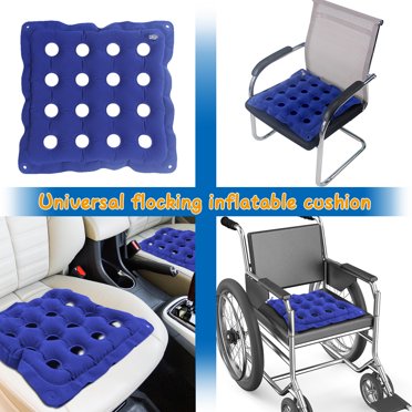 Inflatable Air Seat Cushion With Pump - Adjustable Pain Relief For Tailbone, Sciatica & Back - 16.5"x16.5" Wheelchair & Office Chair Cushion