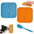 thumbnail image 1 of Alfombrilla de silicona para lamer para perros (2 unidades) con espátula. Alfombrilla para lamer animales, ideal para la alimentación, el baño y el aseo., 1 of 5
