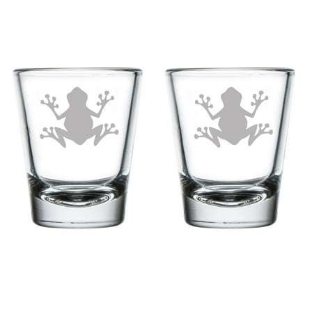 Set of 2 Shot Glasses 1.75oz Shot Glass Frog