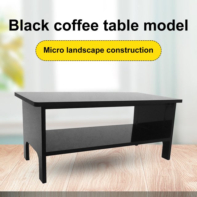 Visland Coffee Table Model Wide Application Adorable Acrylic Dollhouse Black Coffee Table for Ornament