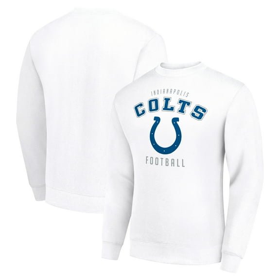 Men's Starter White Indianapolis Colts Team Logo Pullover Sweatshirt