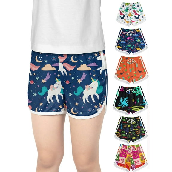 SILVERCELL Kids Boys Girls Swim Trunk Beach Shorts Toddler Active Sport Unicorn Shorts 3-8Y