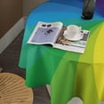 thumbnail image 5 of Rainbow Swirl Tablecloth, Colorful Twisted Spiral Rainbow Rays Print Round Table Cover for Party Kitchen Picnic Decor 60x60in, 5 of 6