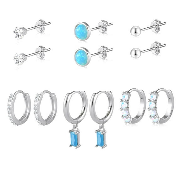 Alexcraft 14K Gold Plated Earring Sets for Women Dainty Stud Huggie Cubic Zirconia Hoop Earrings for Multiple Piercing Hypoallergenic Small Hoop Dangle Earrings Cartilage Earring Set