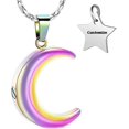 thumbnail image 5 of Moon Urn Necklace 316L Stainless Steel Memorial Lockets - Fill kit, 5 of 7