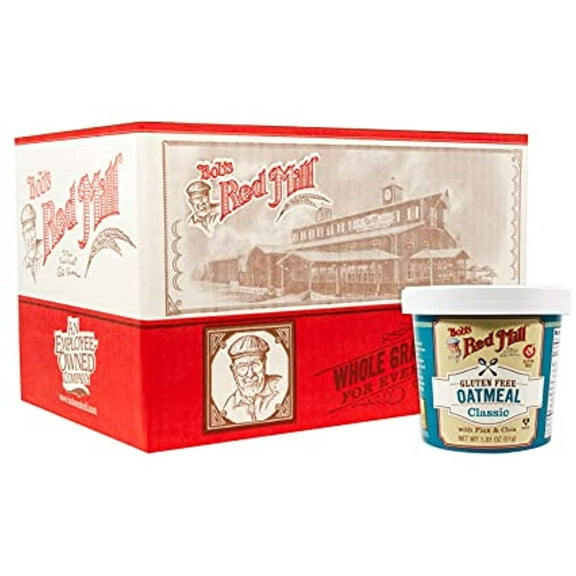 Bobs Red Mill Gluten Free Oatmeal Cup, Classic With Flax/Chia, 1.81-Ounce (Pack Of 12)
