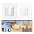 thumbnail image 4 of Ganchos de pared adhesivos transparentes de doble cara, Kit de colgador de puerta montado de 5 piezas, colgadores adhesivos sin taladro con ventosa para baño, 4 of 5