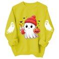 thumbnail image 4 of Girls Halloween Print Crewneck Sweatshirt Long Sleeve Pullover For Kids, 4 of 5