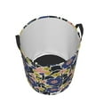 thumbnail image 5 of DouZhe Waterproof Collapsible Large Laundry Baskets, Vintage Flowers Blue Floral Prints Circular Hamper with Handles, 5 of 7