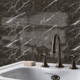 thumbnail image 5 of 6Sheets Brown Gray Marbling Tiles Stickers Wall Decals 11.81" x 5.91" Waterproof Peel and Stick Kitchen Backsplash DIY Decor Sticker, 5 of 9
