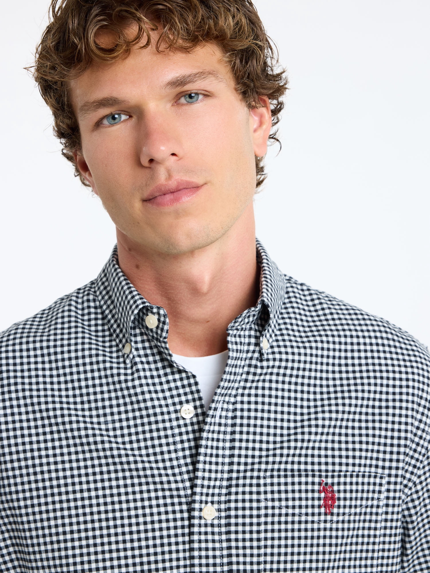 U.S. Polo Assn. Men's Soft Cotton Madras Button Down Shirt