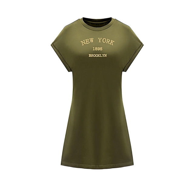 Vestido corto de verano para mujer, minivestido formal de manga corta para adolescentes, para fiesta XL