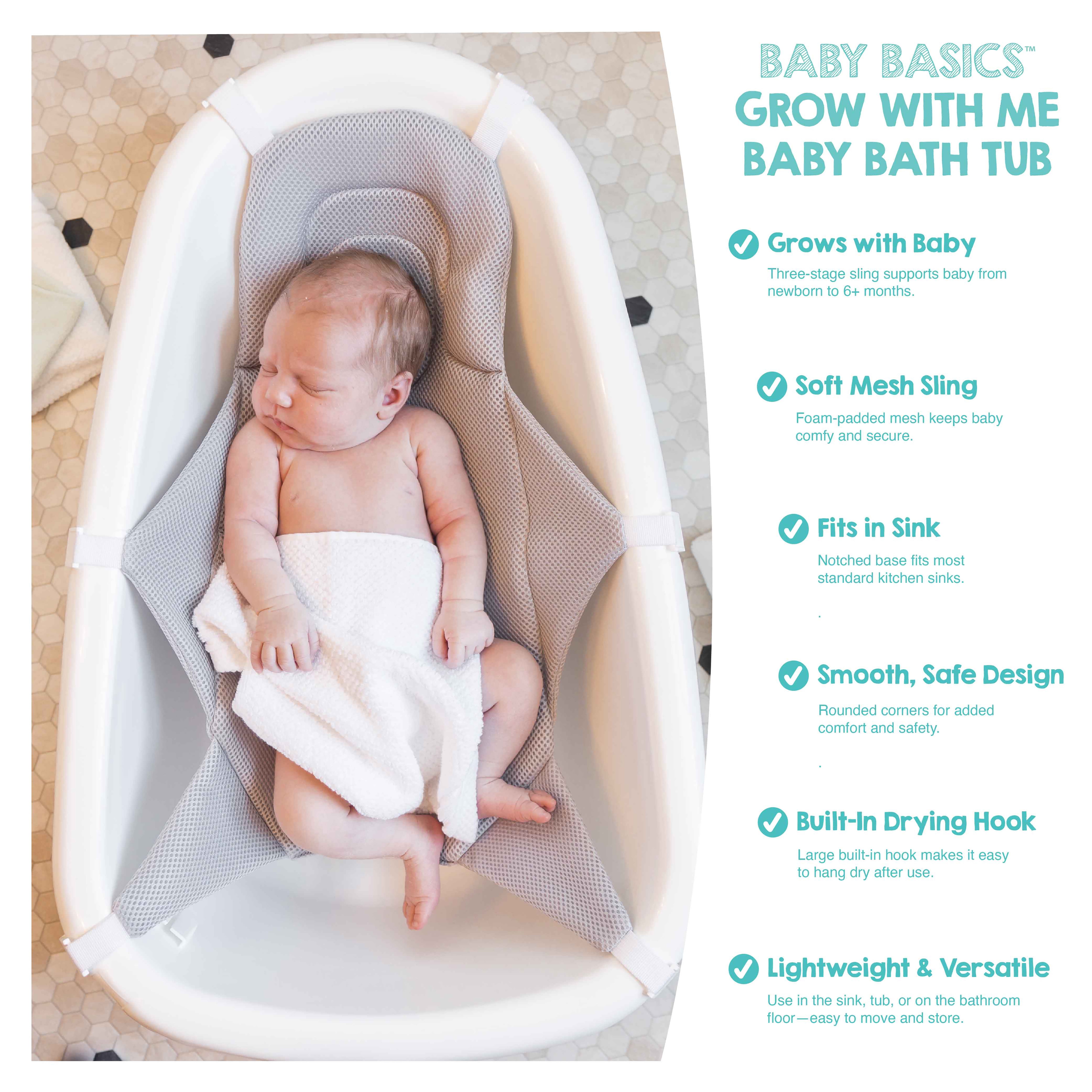 Regalo Baby Basics Grow with Me Bath Tub, 3-in-1 Bath Tub