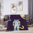 thumbnail image 7 of Space Cat Astronaut Blanket, Fluffy Soft Cozy Blanket Flannel Plush Microfiber Couch Throw, Bedding, 40"x30", 7 of 7