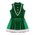 thumbnail image 5 of Doomiva Kids Girls Christmas Dance Dress Xmas Gingerbread Man Roleplay Dress Up Ballet Velvet Dance Tutu Dress Party Green 14, 5 of 7