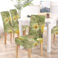 thumbnail image 5 of ZHANZZK Vintage Watercolor Floral Yellow Rose Stretch Chair Cover Protector Seat Slipcover for Dining Room Hotel Wedding Party Set of 6, 5 of 6