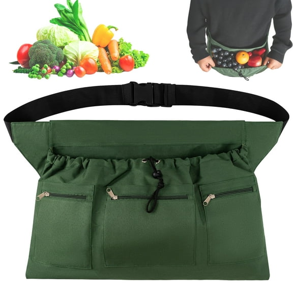 SLUMLOV 22.4"x14.5"  Gardening Apron - 600D Waterproof Tool Apron & Carpenter Apron with 3 Pockets, Adjustable Work Apron for Harvest Picking, Women & Men